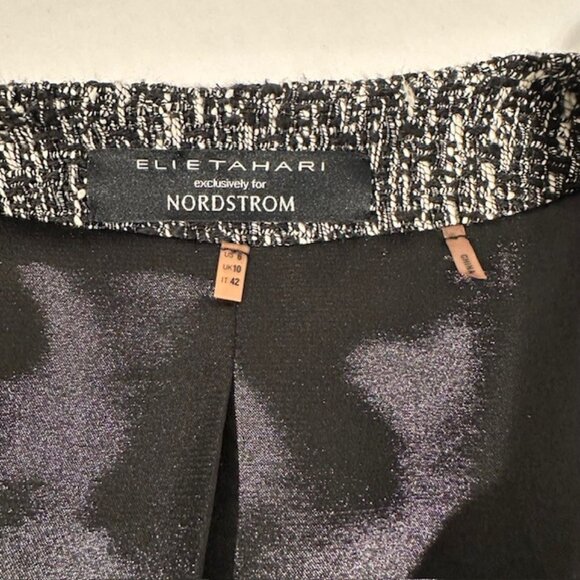 Elie Tahari Nordstrom Textured Tweed Zip‑Up Jacket Size 6 Lined $398 MSRP - Picture 3 of 11